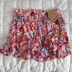 Kori Floral Mini Skort in Pink and Blue